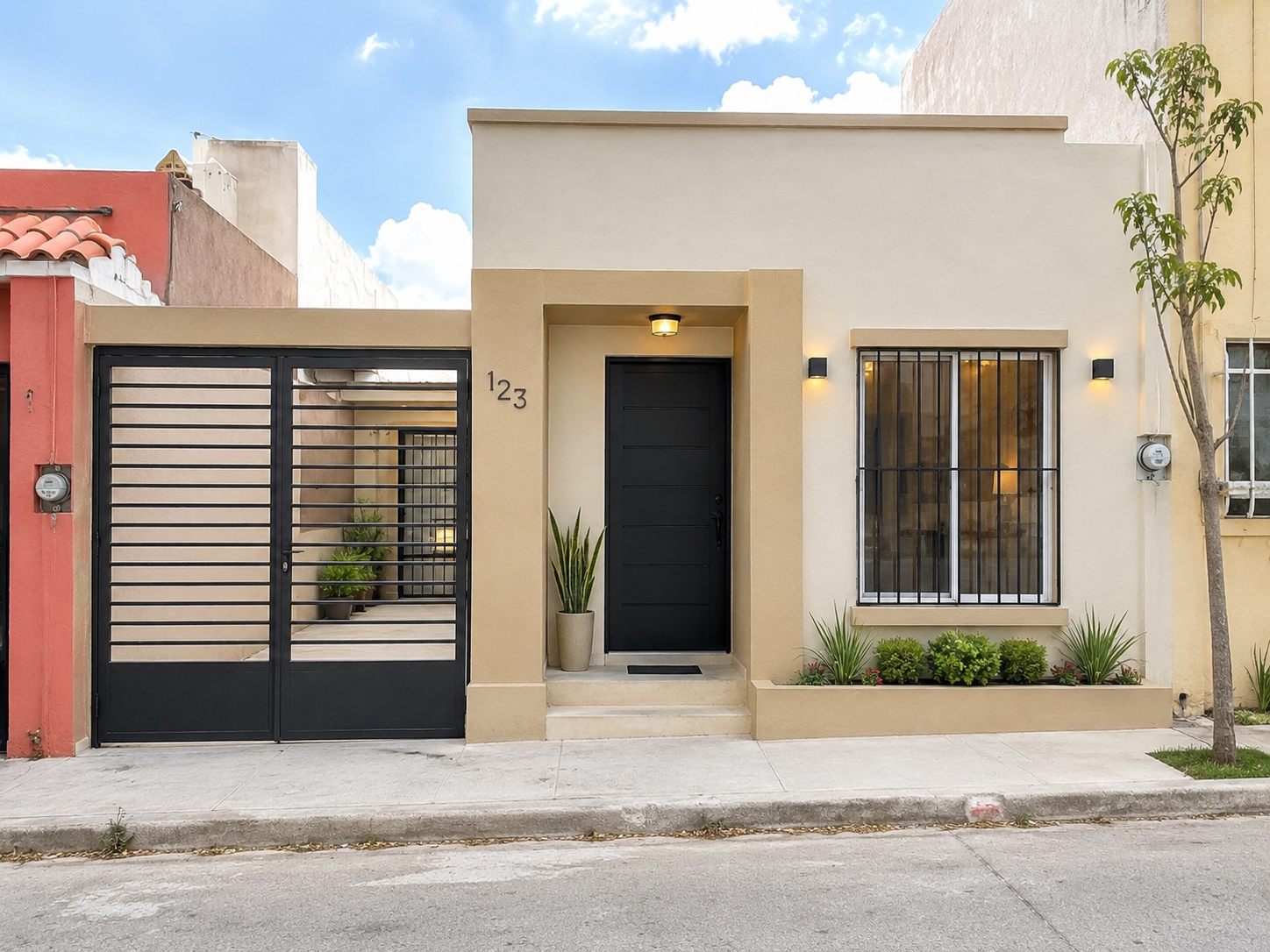 Fachada remodelada de una casa